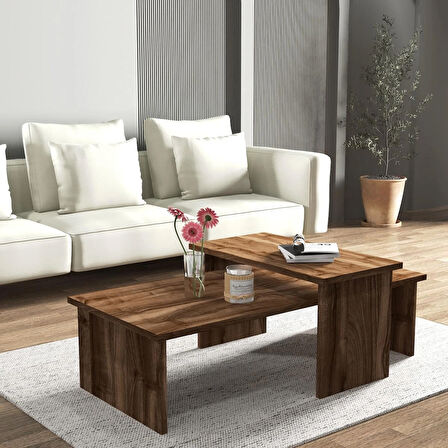 Vera 2'li Orta Sehpa , Servis Sehpası Sandık (Ceviz)