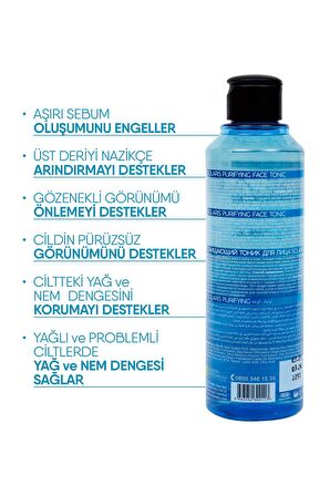 Solaris Yağlı ve Karma Ciltler İçin Siyah Nokta Karşıtı Arındırıcı Yüz Temizleme Jeli 400ml Ve Toniği 200ml