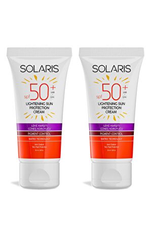 Solaris Tüm Ciltler İçin SPF 50+ Güneş Kremi Seti Leke Karşıtı ve Yaşlanma Karşıtı ve Nemlendirici Etkili x2