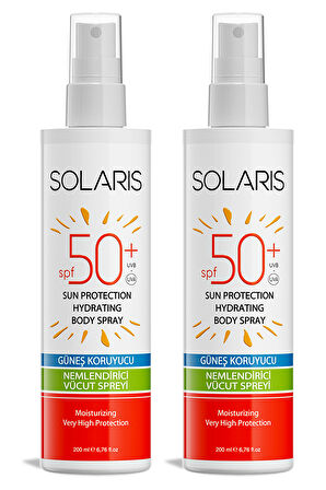 Solaris Güneş Koruyucu Sağlıklı Bronzlaşma Nemlendirici Vücut Spreyi Spf 50+ 200ml x 2 Adet