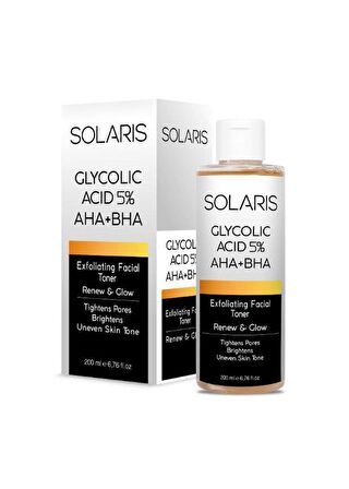 Solaris Cilt Tonu Eşitleyici Aha %10 + Bha %2 Serum Ve Hyaluronik Asit Serum Ve Sıkılaştırıcı Glikolik Tonik