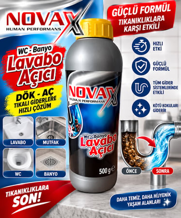 Lavabo Açıcı WC Mutfak Banyo Gider Açıcı Dök- Aç Performanslı Yüksek Kalite 500 GR 1 ADET