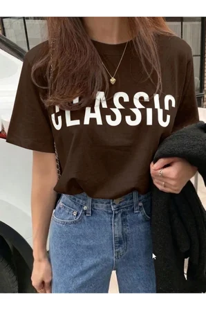 Unisex Classical Baskılı Tasarım Tshirt