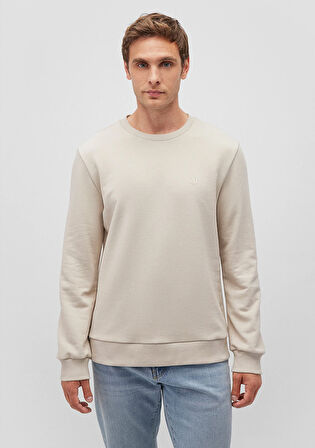 Bisiklet Yaka Bej Basic Sweatshirt 065751-35111