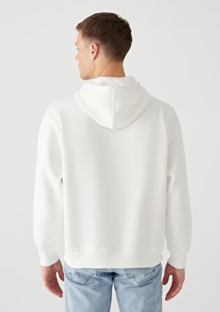 Mavi Kapüşonlu Beyaz Sweatshirt 065809-34519