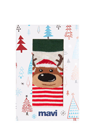 Mavi Yılbaşı Temalı Soket Çorap 1900023-34329