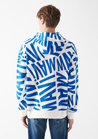 Mavi Baskılı Kapüşonlu Sweatshirt 0610121-620