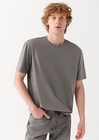 Mavi Bisiklet Yaka Gri Basic Tişört 0610136-80618