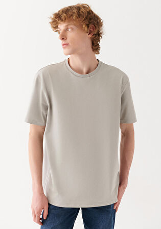 Mavi Bisiklet Yaka Gri Basic Tişört 0610136-70100