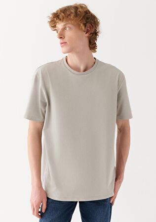 Mavi Bisiklet Yaka Gri Basic Tişört 0610136-70100