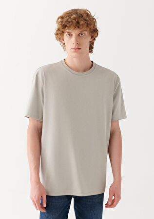 Mavi Bisiklet Yaka Gri Basic Tişört 0610136-70100