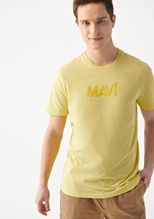 Mavi Baskılı Sarı Tişört 066846-71285