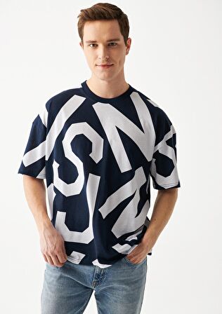 Mavi Baskılı Lacivert Tişört 0610271-70490