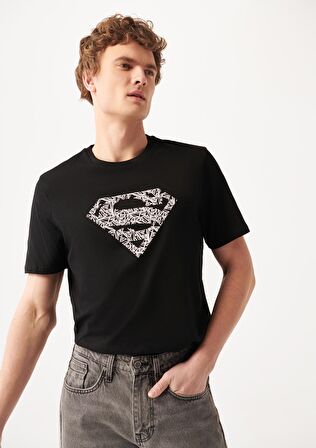 Mavi Superman Baskılı Siyah Tişört 0610494-900