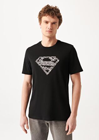 Mavi Superman Baskılı Siyah Tişört 0610494-900