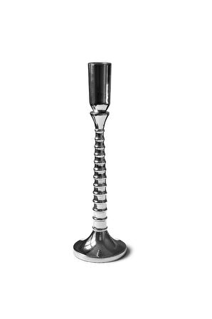 Metal Şamdan Gümüş Rengi 28 cm