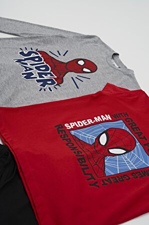 4'lü SPİDER-MAN Tshirt Şort Pantolon Takım 