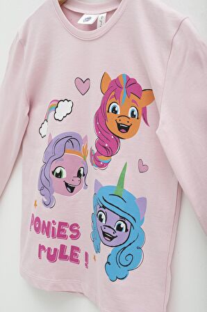 4'lü My Little Ponny Tshirt Şort Pantolon Pembe Takım 