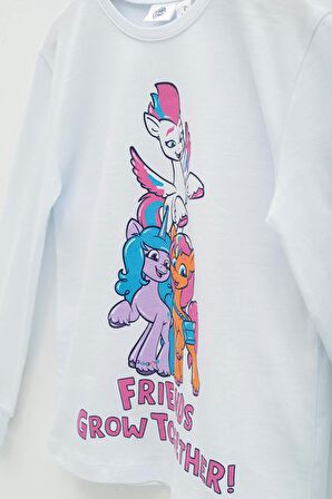 4'lü My Little Ponny Tshirt Şort Pantolon Lila Takım 