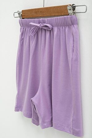 4'lü My Little Ponny Tshirt Şort Pantolon Lila Takım 