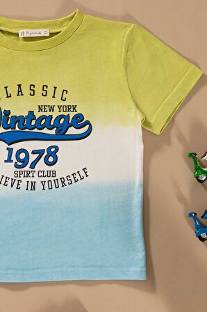 Batik Baskılı Su Yeşili Tshirt Şort Takım