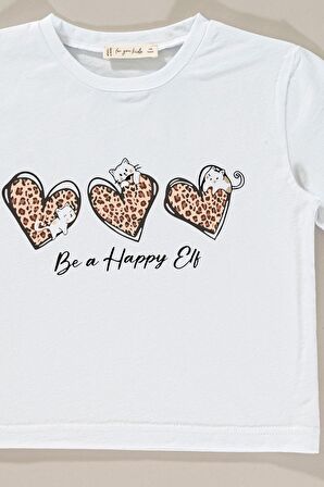 Leopar Baskılı Tshirt Şort Alt Üst Takım