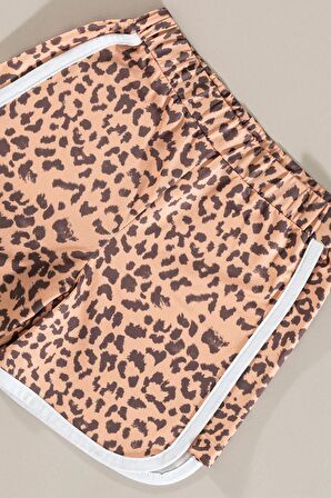 Leopar Baskılı Tshirt Şort Alt Üst Takım