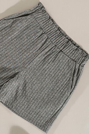 Emoji Detaylı Gri Alt Üst Şort Takım