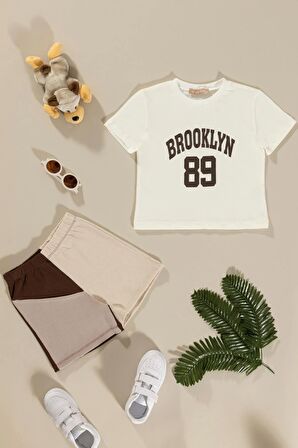 Baskılı Garnili Kahve Alt Üst Takım