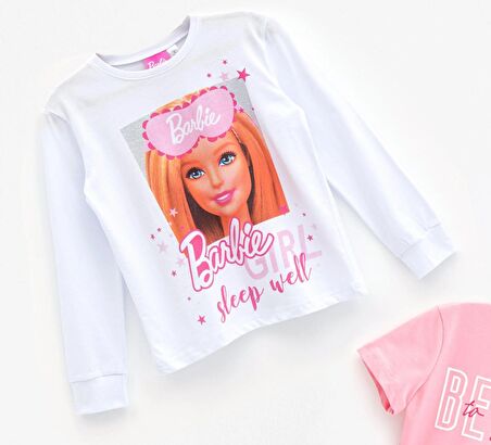 Barbie 4'lü Tshirt Pembe Şort Pantolon Takım