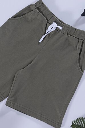 Çizgili Tshirt Şort Yeşil Takım