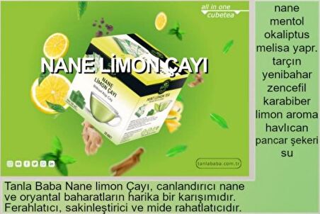 TanlaBaba Sargılı Nane Limon Bitki Çayı 500 gr Küp Çay Bitkisel Çay Doğal Çay