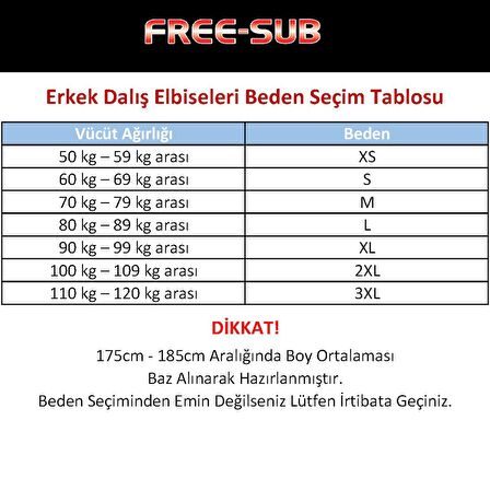 Free-Sub 5mm Diving, Tek Parça, Scuba, Tüplü Dalış Elbisesi