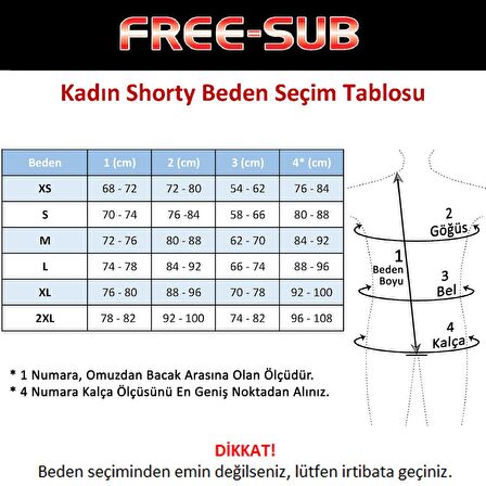 Free-Sub 3mm Kadın Shorty (Kısa) Sörf & Dalış Elbisesi