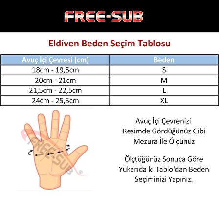 Free-Sub Güderi Siyah Dalış Eldiveni