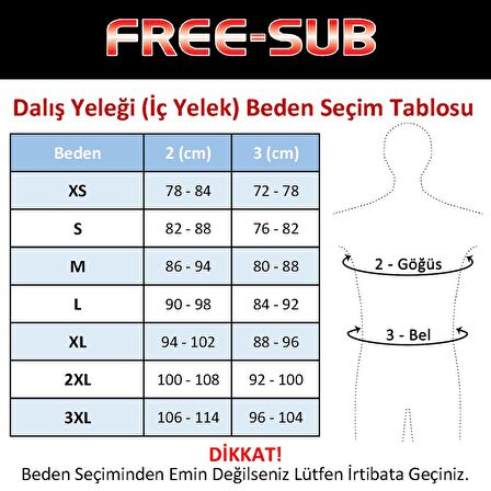 Free-Sub 3mm Göğüs Pedli Başlıklı Dalış Yeleği (İç Yelek)