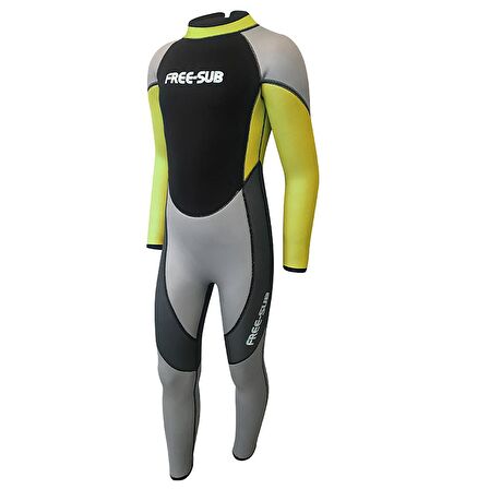 Free-Sub 3mm Çocuk Sörf Scuba Tüplü Dalış Elbisesi Wetsuit Yellow