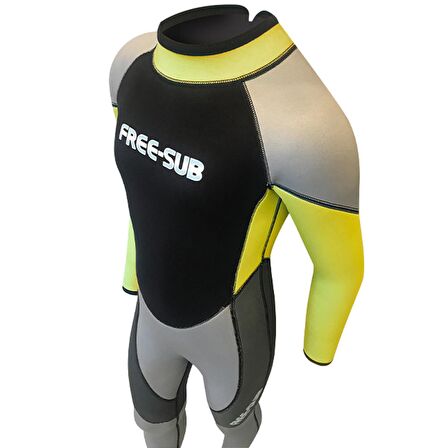 Free-Sub 3mm Çocuk Sörf Scuba Tüplü Dalış Elbisesi Wetsuit Yellow