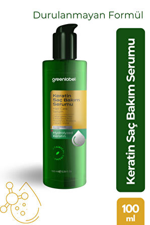 Greenlabel Keratin Özlü Dökülme Karşıtı Durulamasız Bakım Ve Onarım Için Saç Serumu 100ml