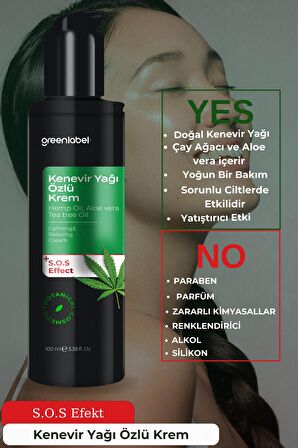 Greenlabel Kenevir & Aloevera & Çay Ağacı Vücut Kremi 100 Ml.