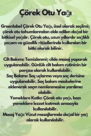 Greenlabel Çörek Otu Yağı 180 ml