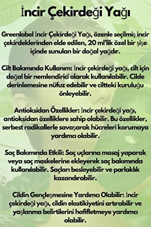 Greenlabel İncir Çekirdeği Yağı 20 ml.