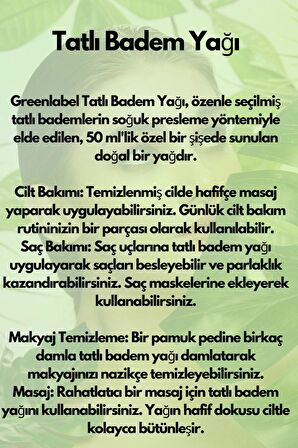 Tatlı Badem Yağı 50 ml