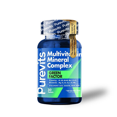 PUREVITS MULTİVİTAMİN & MİNERAL COMPLEX 1250MGX 30 TABLET