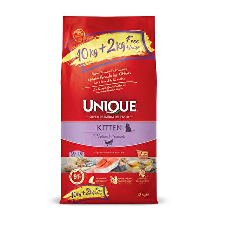 Unique Somonlu Yavru Kedi Maması 10+2 Kg Hediyeli