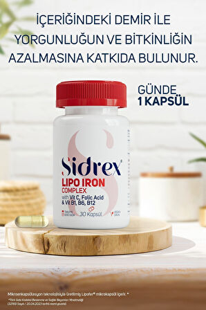 Lipo Iron Complex Demir Içeren Takviye Edici Gıda 30 Kapsül