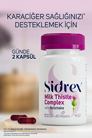 Milk Thistle Complex Deve Dikeni Ekstresi Ve Enginar Ekstresi Içeren Takviye Edici Gıda 60 Kapsül