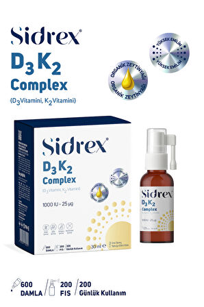 D3K2 COMPLEX SPREY | D3 K2 VİTAMİNİ İÇEREN TAKVİYE EDİCİ GIDA