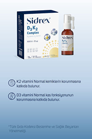 D3K2 COMPLEX SPREY | D3 K2 VİTAMİNİ İÇEREN TAKVİYE EDİCİ GIDA