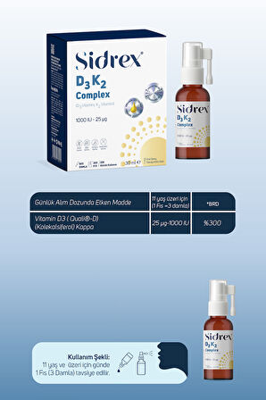 D3K2 COMPLEX SPREY | D3 K2 VİTAMİNİ İÇEREN TAKVİYE EDİCİ GIDA